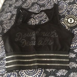 Doughnuts and Deadlifts Open Back Bra